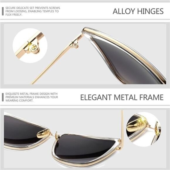 Oversized Cateye Sunglasses, Fashion Metal Frame Cat Eye Womens Sunglasses main image 4